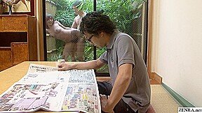 Uncensored Japanese wife outdoor raw sex with gardener