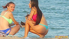 Voyeur Beach Hot Blue Bikini Thong Amateur Teen Video
