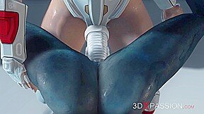 Hot sex on th exoplanet! An alien gets fucked by a spacewoman in spacesuit with strapon