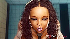 Hot sexy black girl in restraints gets fucked by fat crazy chef